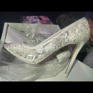 Aldo White Arelisen Sparkle Pumps